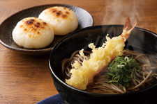海老天そばと焼き餅